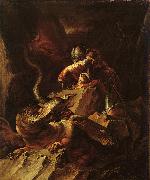 Salvator Rosa Jason Charming the Dragon painting